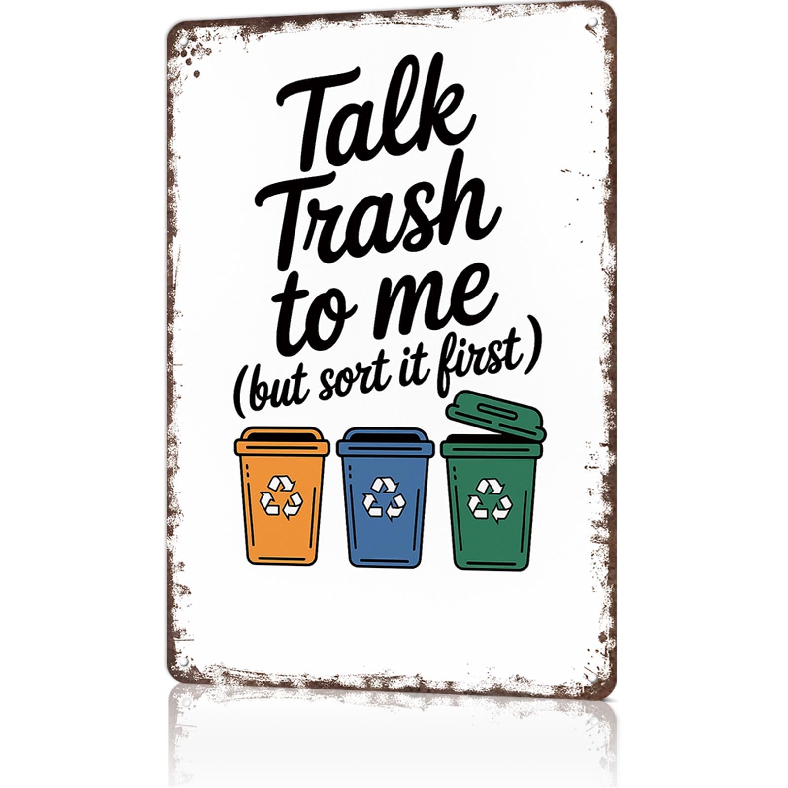 KWQDOZF Funny Metal Signs Poster 8x12inch Talk Trash To Me Aluminum Sign Wall Art For Home Room Bedroom Office Decor