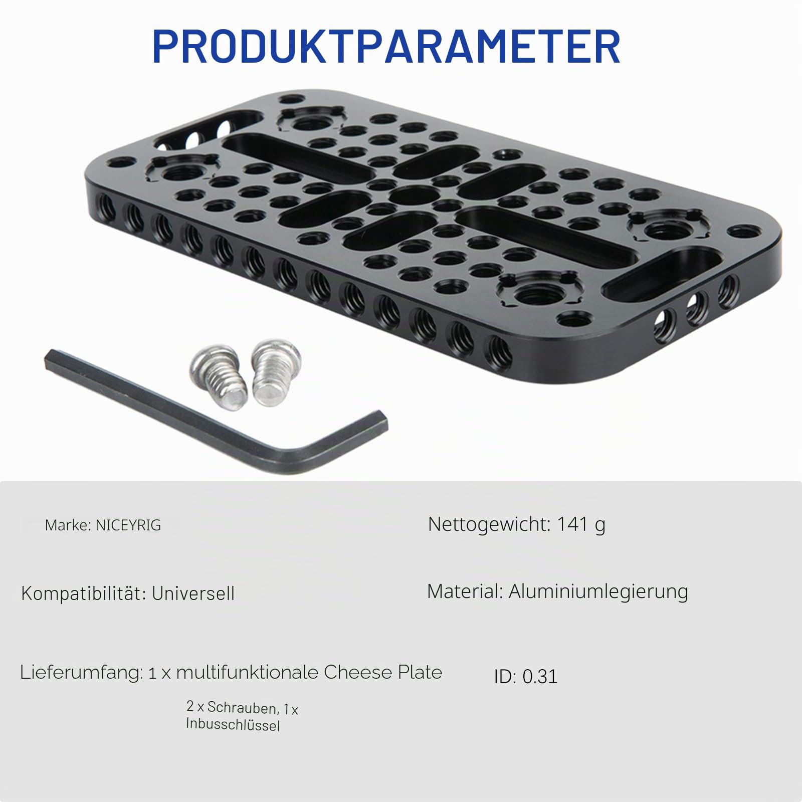 NICEYRIG Kamera Käseplatte für Ursa Mini Kamera stangenklemmen Käfige Befestigung Railblocks