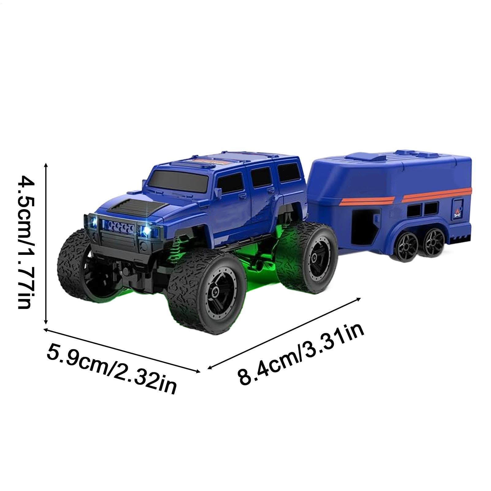 Generico Camion Crawler RC,Con, Veicolo Ricaricabile 2.4GHz - 1 64 4WD Mini Auto Derapante con Cassone Traino - per Bambini, Gare, Derapate, Scrivania, Interni, Esterni, Festa di Compleanno