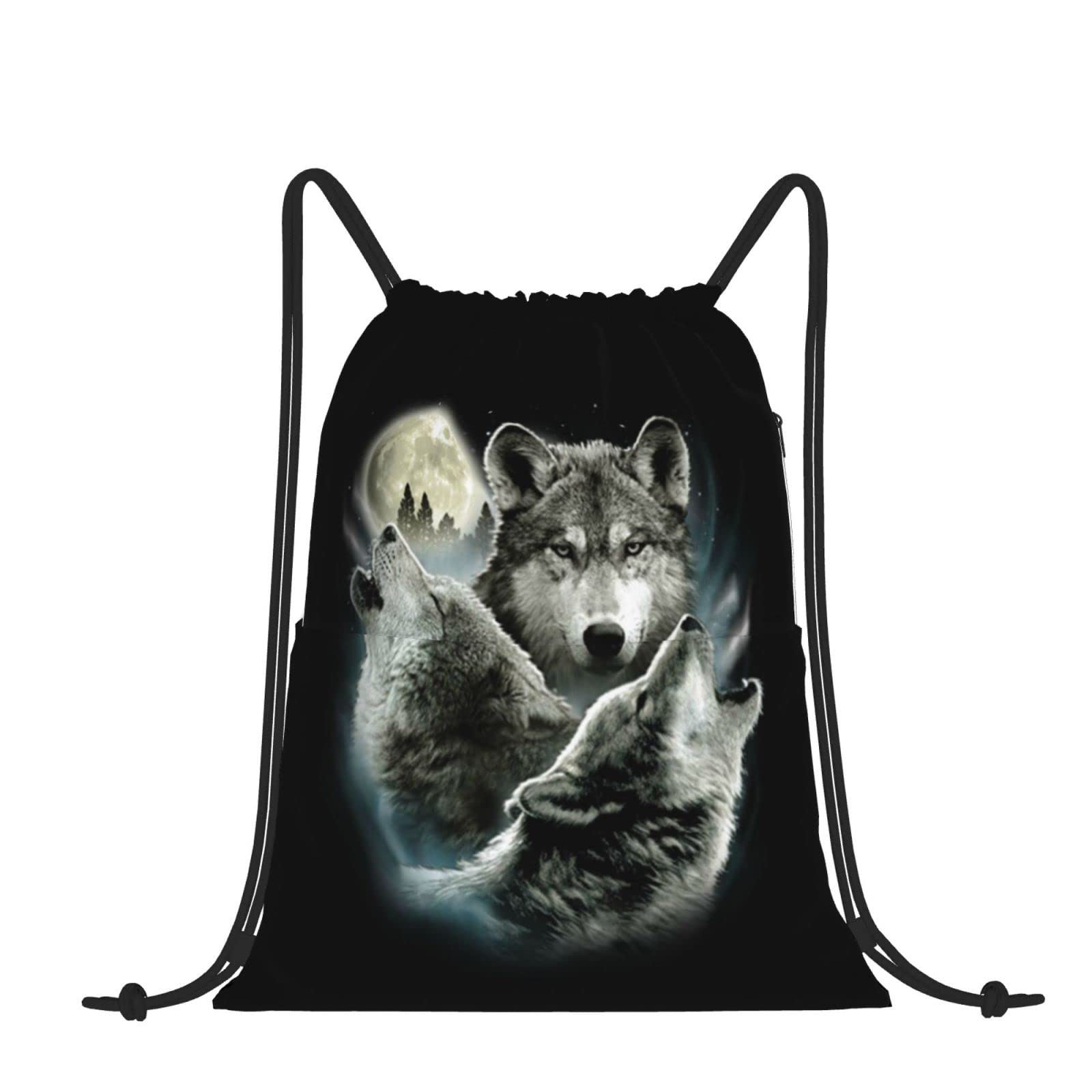FJWSLCH Wolf-Rucksack Mit Kordelzug – Wasserdicht, Faltbar, Größen S/M, Für Sport & Reisen