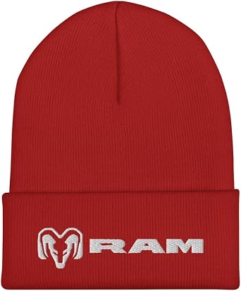 RAM Icon Embroidered Beanie Officially Licensed Knit Hat for Men and Women