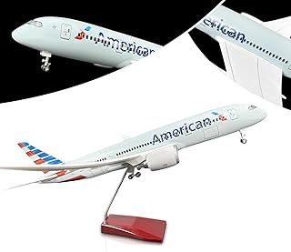 Bswath Large Model Airplane 1:130 American B787 Model Jet Plane Model for Adults with LED Light for Gift and Decoration