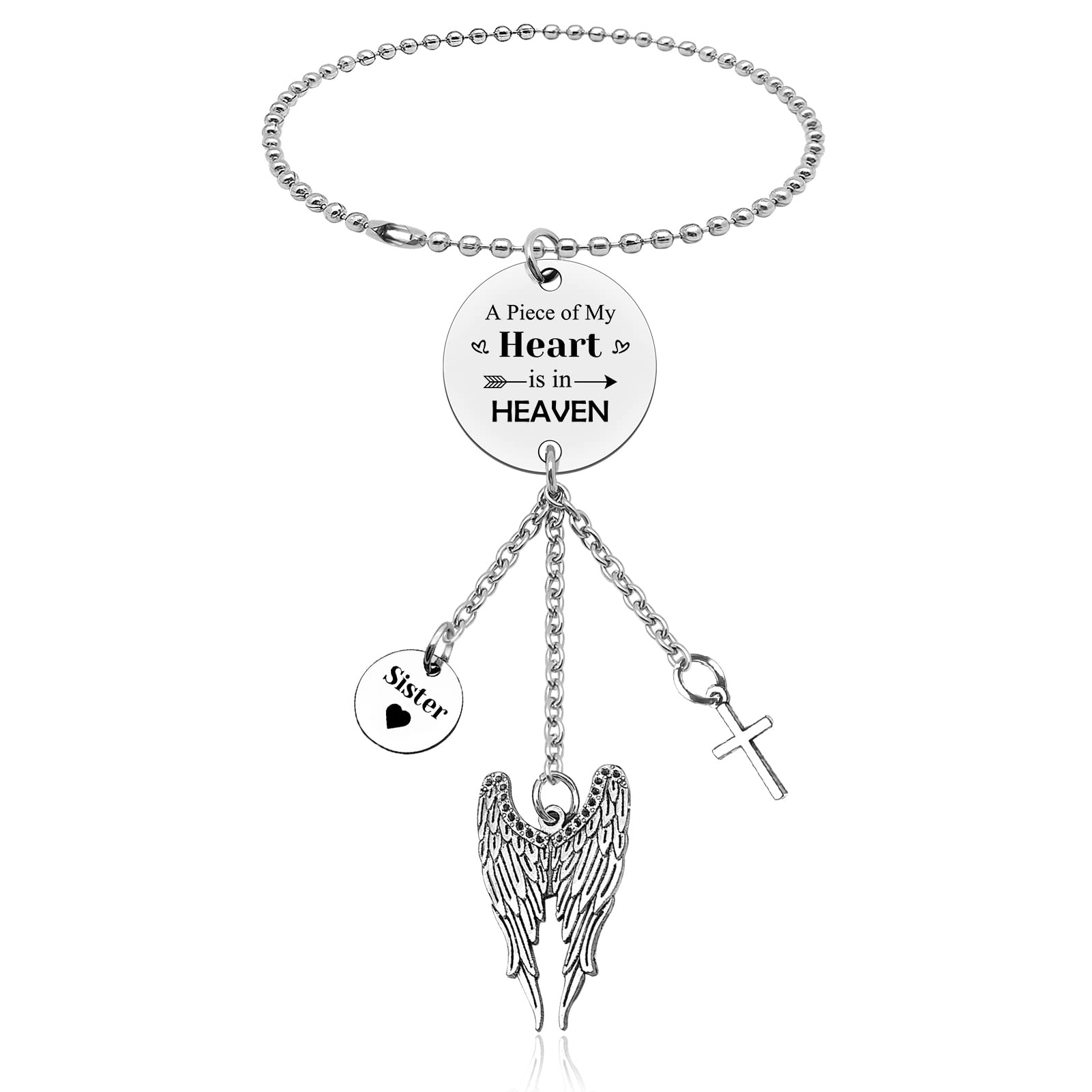 Memorial Car Hanging Ornament for Loss of Sister - Sympathy and Remembrance Gift for Friends - Bereavement Accessories