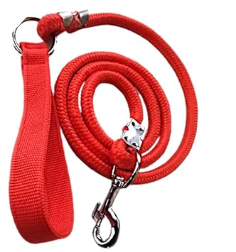 SENAPATI Dog Rope Leash with Strong Nylon Fibre Handle ?(Red Color, Waterproof, X-Large Dog, Leash Size 1.5M-2M)