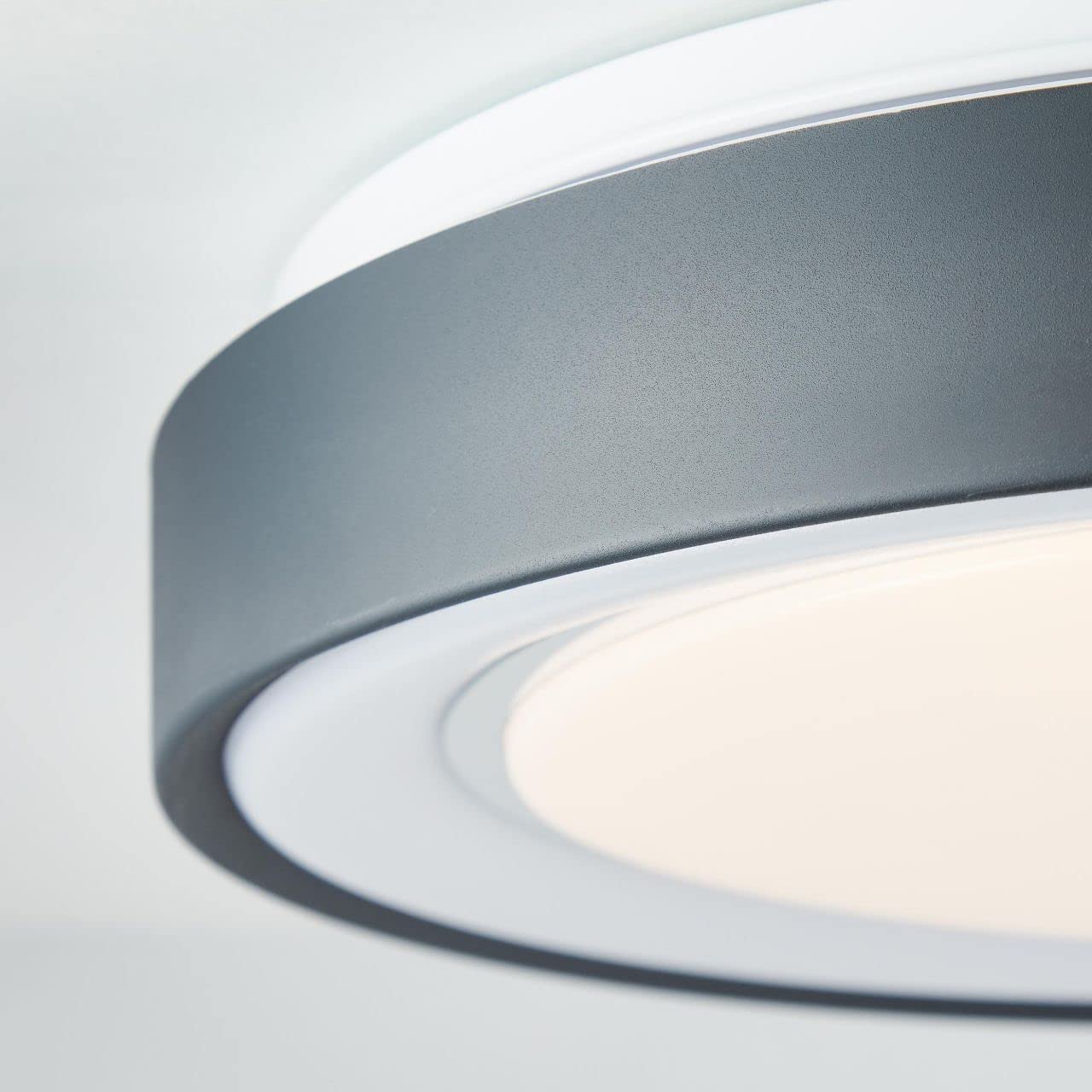 BRILLIANT Lampe, Tessy LED Deckenleuchte 39cm anthrazit/weiß/chrom Tuya-App, 1x LED integriert, 24W LED integriert, (2600lm, 3000-6500K), Steuerbar mit der Tuya-App/WLAN-Gerät