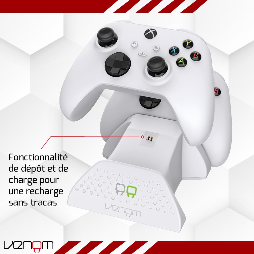 Venom Twin Charging Dock with 2 x Rechargeable Battery Packs - White (Xbox Series X & S/Xbox One)