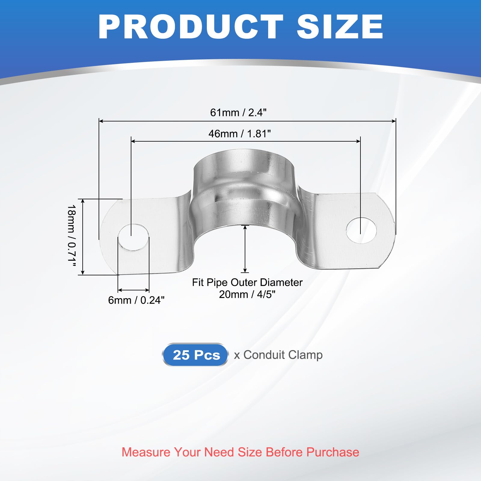 PATIKIL 20mm Rigid Pipe Strap - Image 2