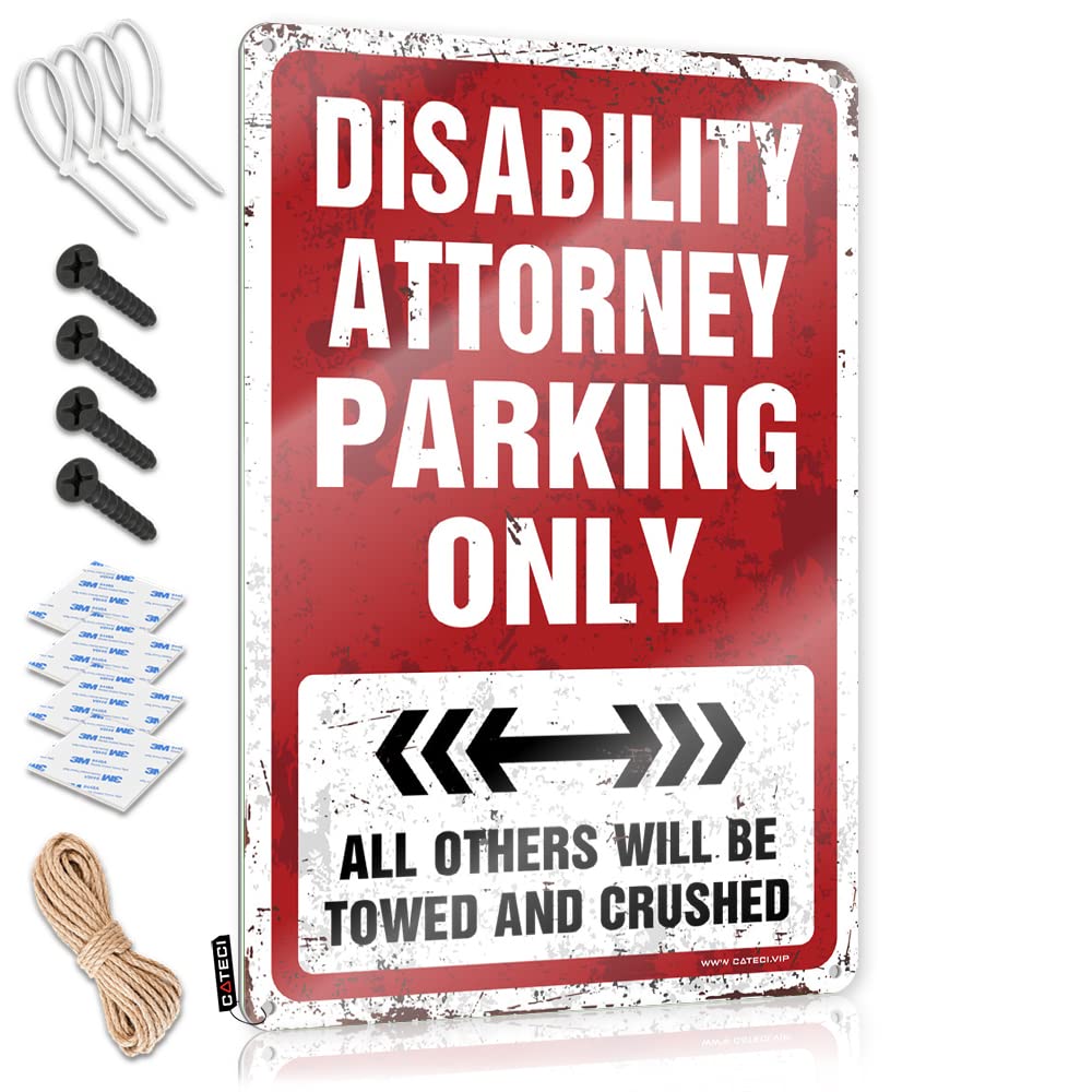 Decor Room Decorations Aesthetic Custom Tin Sign, Ideas Fade Resistant Disability Attorney Parking Only For Home Kitchen | Amazing Vintage Decor For Club Party(30X40CM)