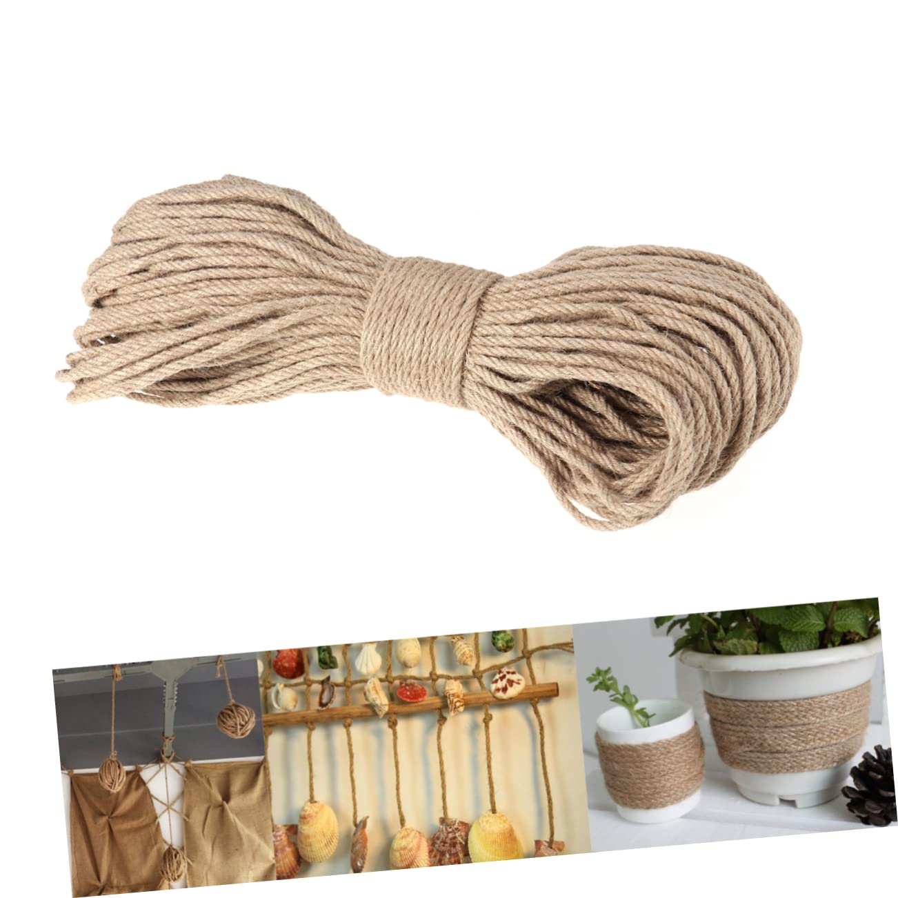 EXCEART Cordón de Yute Natural de Metros Hilo de Yute para Manualidades Decoración de Fiestas Cuerda de Jardinería