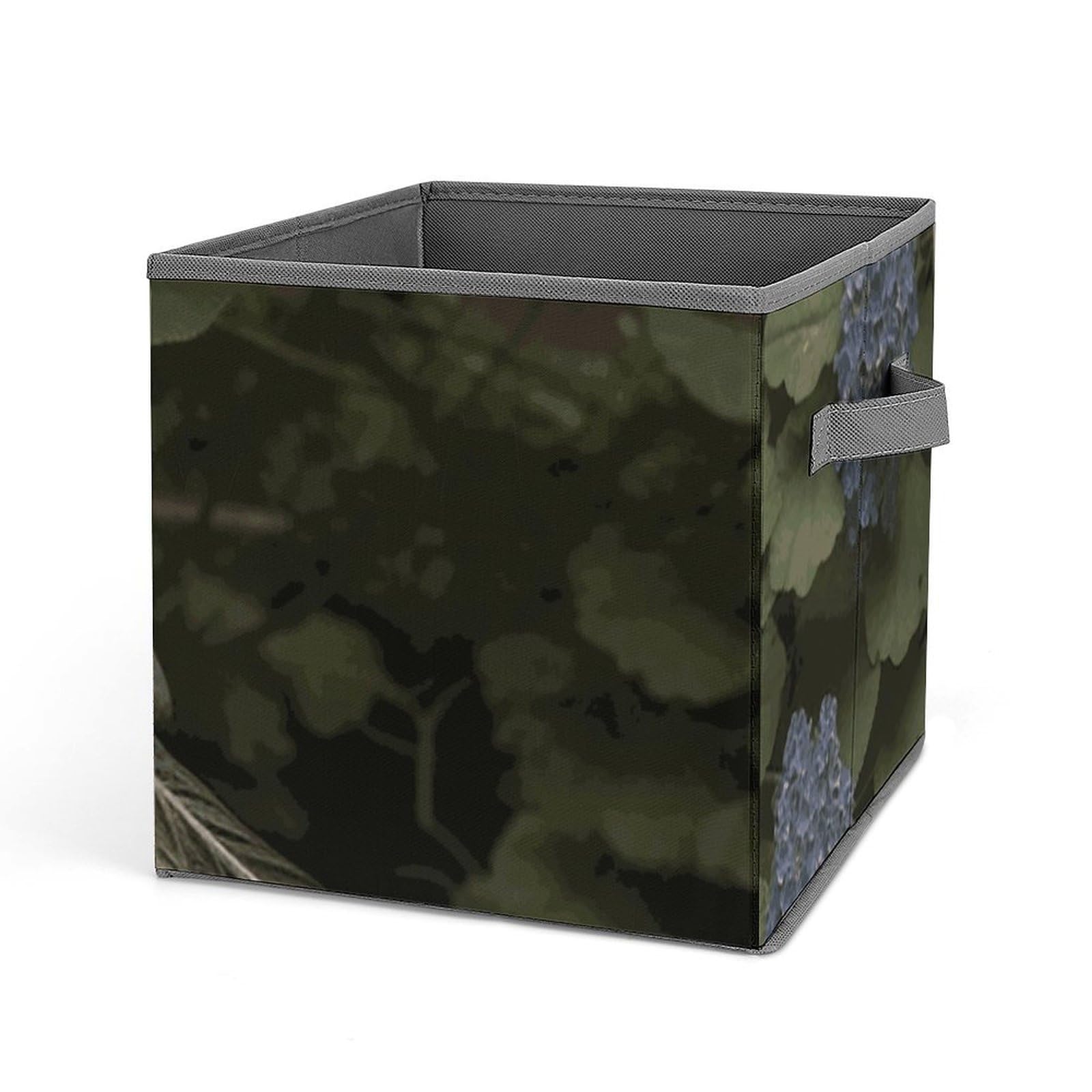 Organisateur de placard en tissu motif paon avec finitions soignees