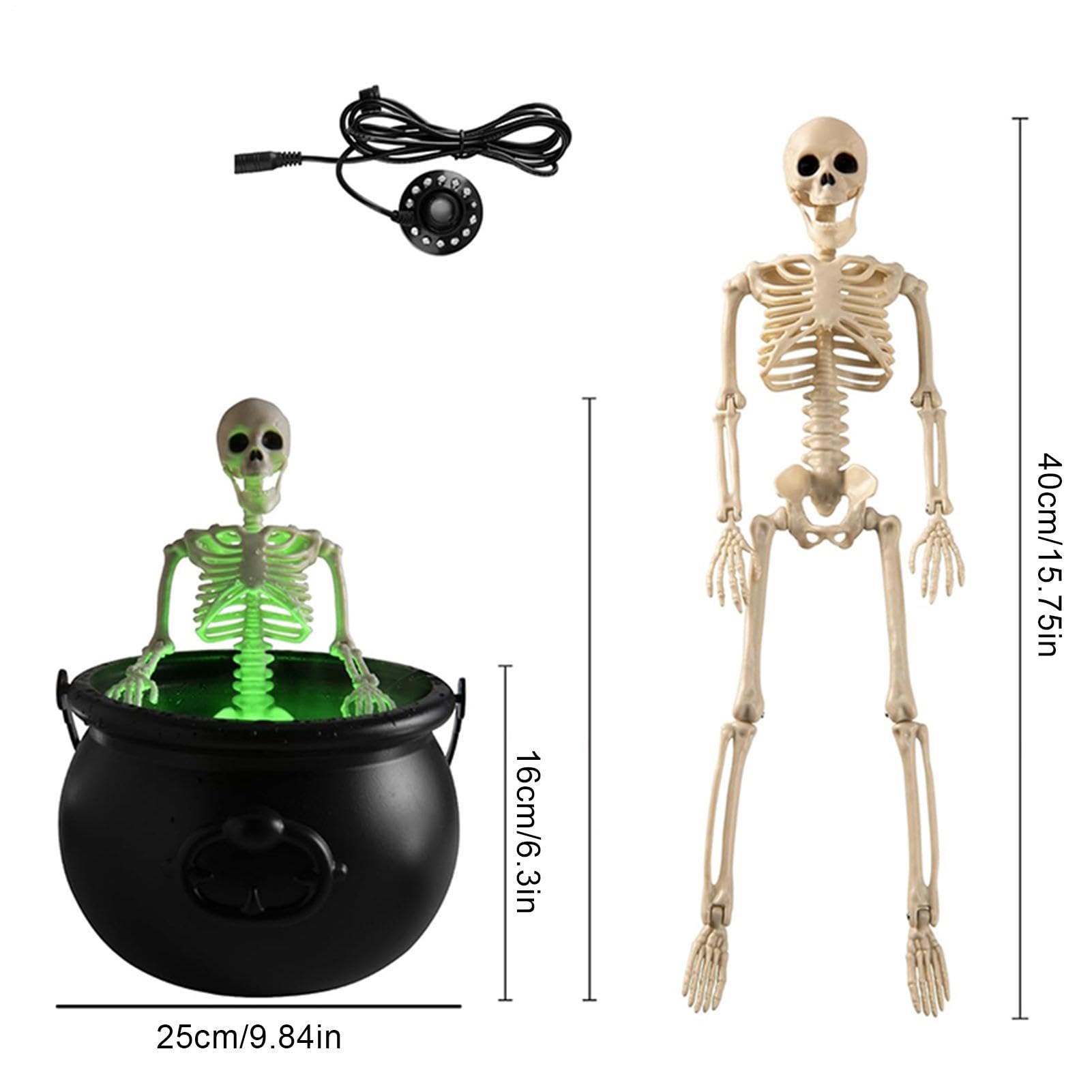 Duży kocioł na Halloween, straszne dekoracje na Halloween, w zestawie