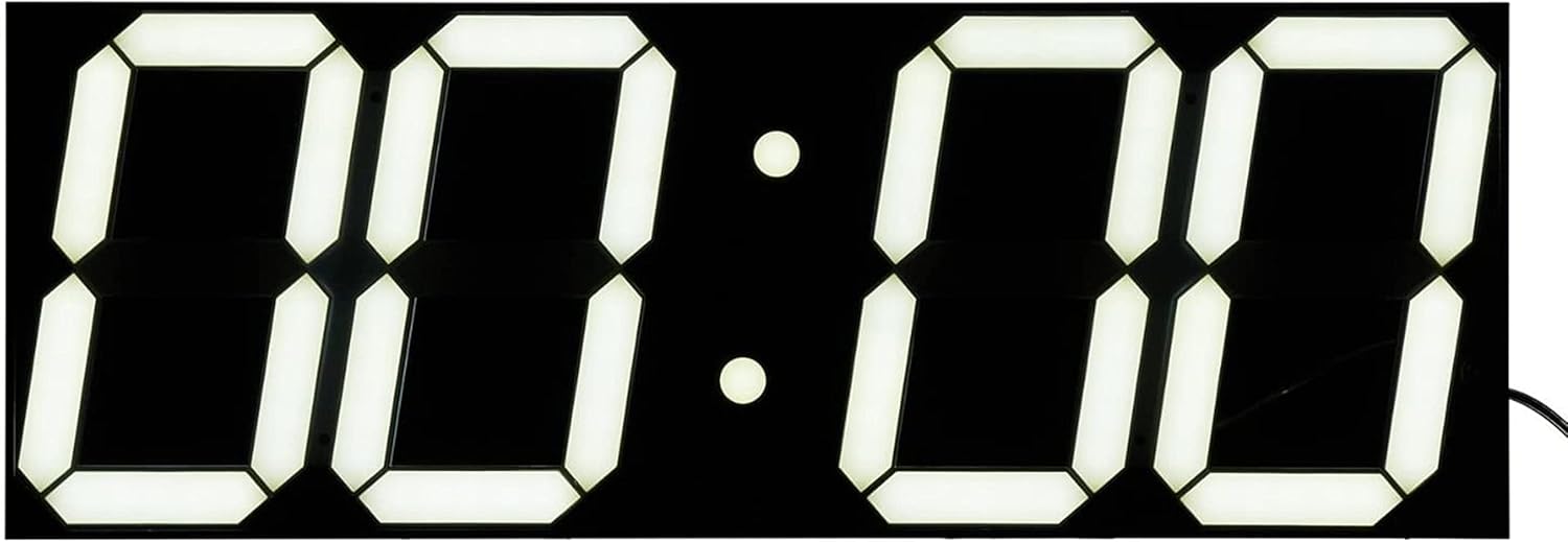 SYHBAIH Reloj de pared digital LED grande con control remoto Jumbo números más grandes con termómetro, calendario, repetición, alarma, cuenta regresiva, horas/minutos, pantalla LED blanca