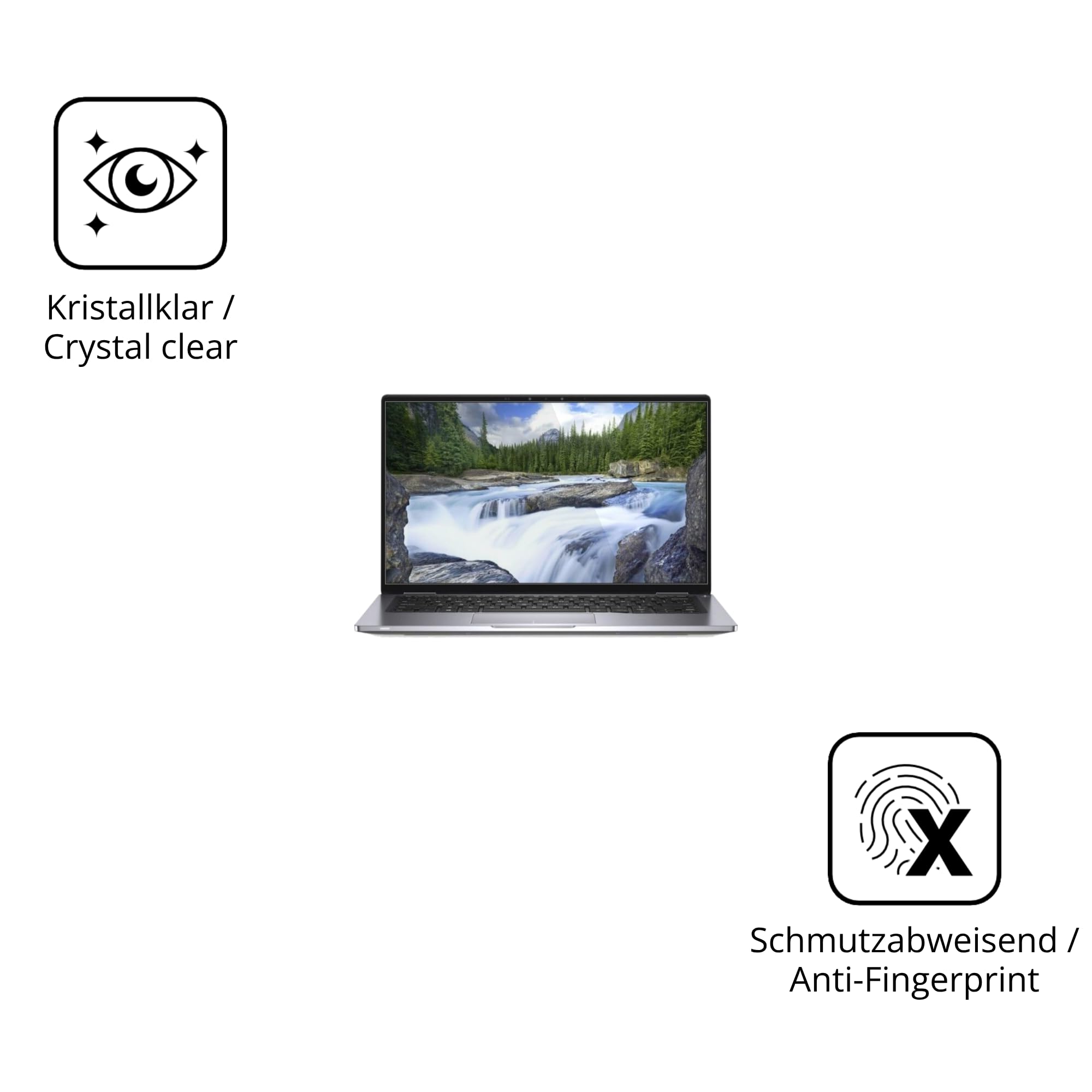 dipos 2x Pellicola Protettiva 9H trasparente per Dell Latitude 7400 2-in-1 | Non si rompe e non si scheggia, non è vero vetro, Anti-Shock, si adatta perfettamente, antigraffio, senza bolle, autoadesiva