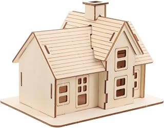 Uonlytech 3D Wooden Log Cabin Puzzle for Adults - DIY Assembly House Model Jigsaw, Fun Brain Teaser & Home Decor