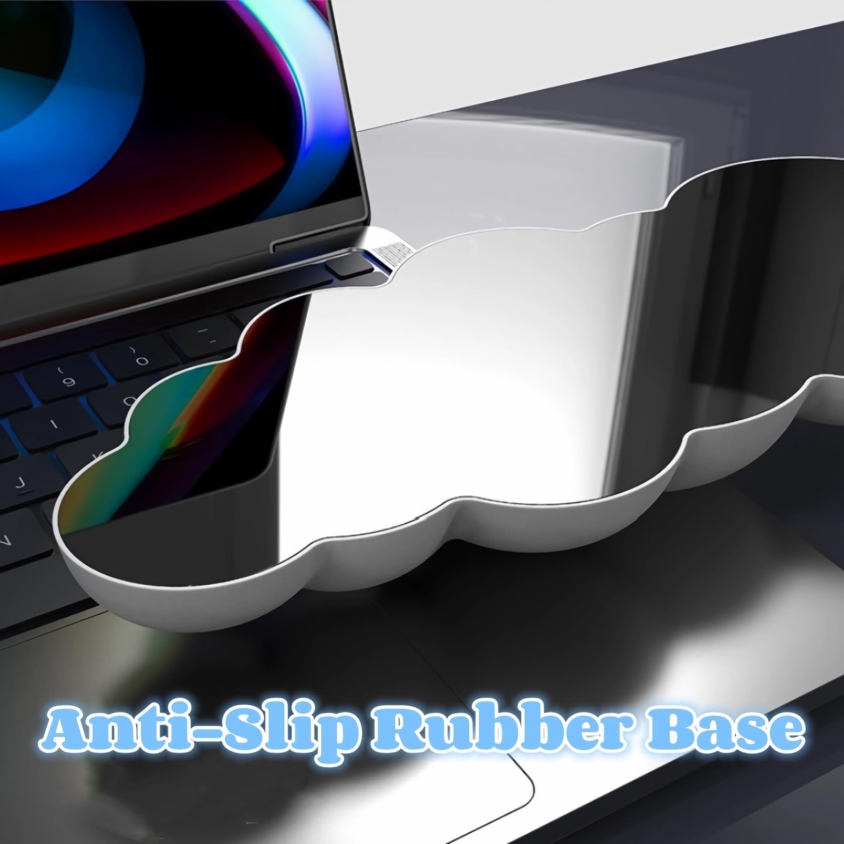 FAIRYCLOUD Gradient Color Cloud Keyboard and Mouse Wrist Rest, Milk Silk Surface, Smooth and Comfortable, Non-Slip Rubber Base, Lined with Memory Foam, Pain Relief (Colorful, Sets)