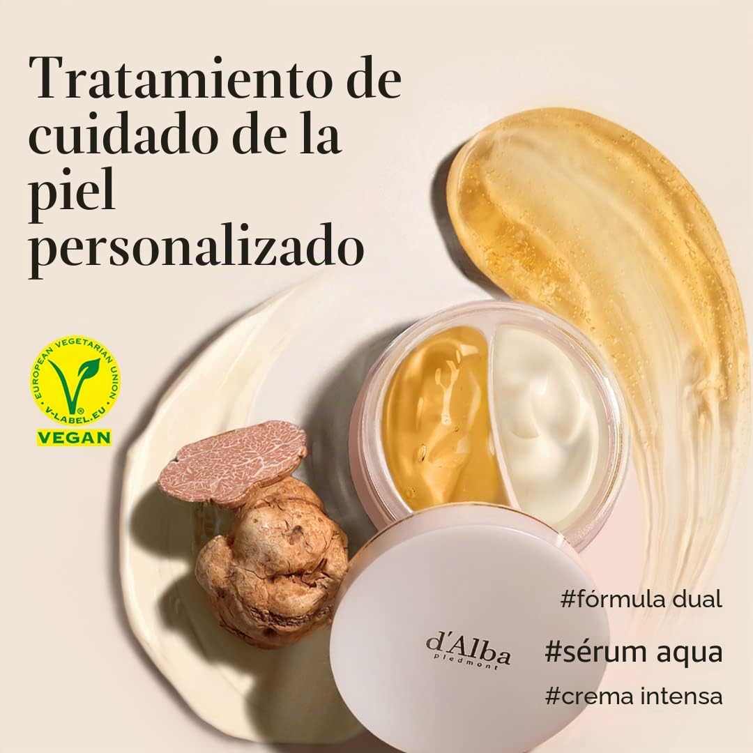 Dalba - Suero doble y crema de trufa blanca, sérum hidratante vegano y crema intensa, 7.4 onzas