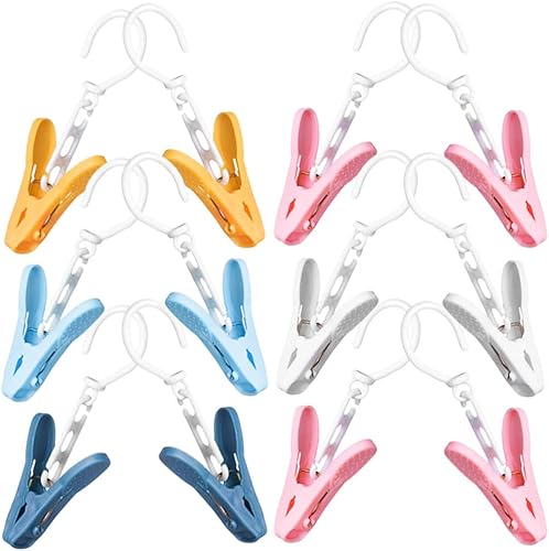 Alipis 30 ganchos de ropa con clip de plástico para ropa, clips para colgar botas, ganchos giratorios para colgar en el armario, abrazaderas,