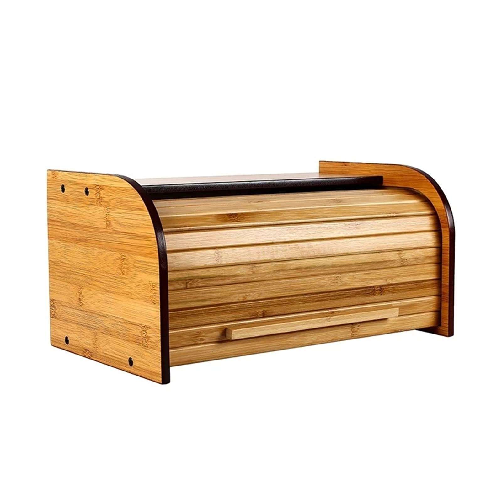 TLMDXTEU Bread Box Kitchen Food Storage Wooden Roll Top Box Bread for Kitchen Counter