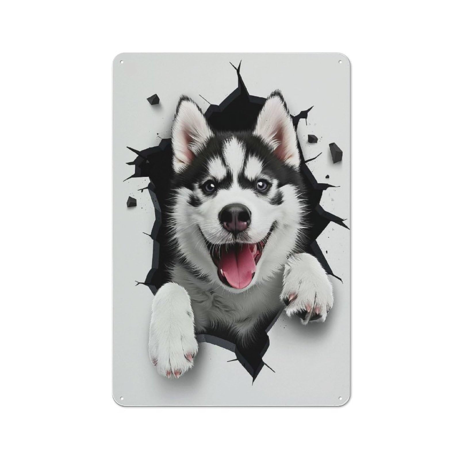 Siberian Husky Dog Cafe Metal Sign 30x20cm, Vintage Restaurant Wall Art for Tea Room, Shop Wall Or Breakfast Area