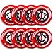 Rollerex VXT500 Inline Skate Wheels (8-Pack) (Various Size & Color Options Available) (Rocket Red, 72mm) -Indoor Outdoor- Intended for Roller Blade Wheel Replacement