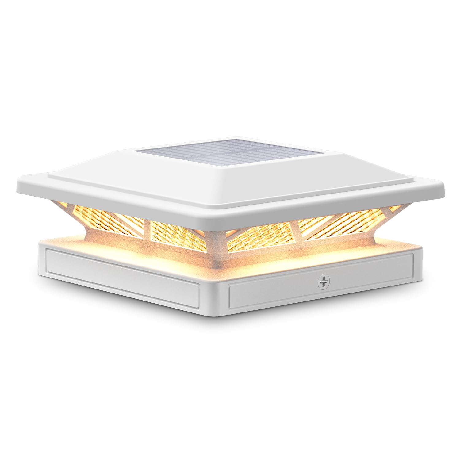 SIEDiNLAR Solar Post Cap Lights Outdoor 2 Modes 1 Pack White, (Warm/White)