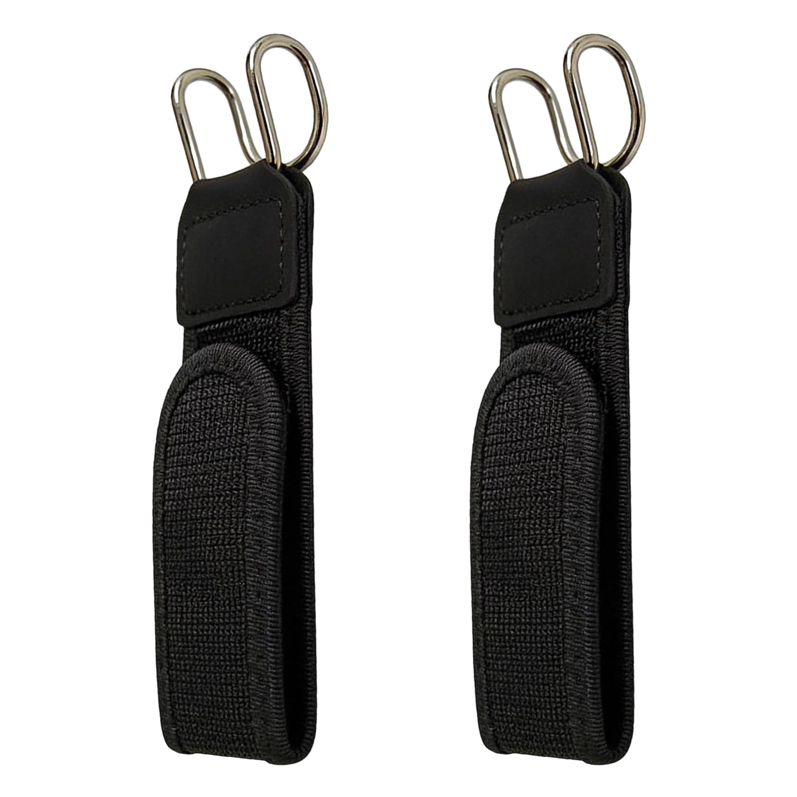 RJQZN 2 Pcs Metal Hook Elastic Belt, Hook Adjustable Elastic Waist Belts, Buckleless Belt Hooks, Invisible Buckle-Free Fit for Business, Social Occasions, Black