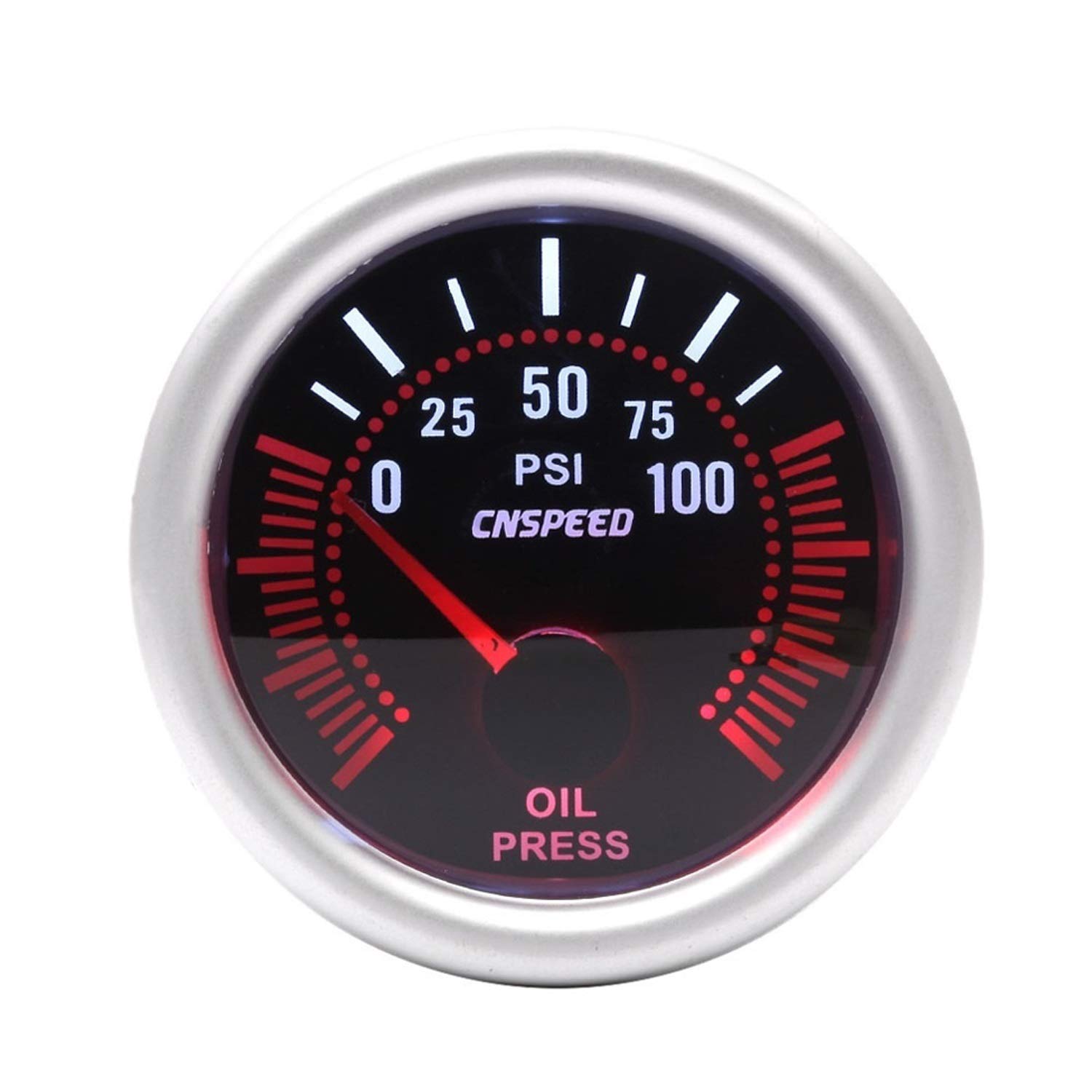 Indicateur pression d'huile 52mm rétroéclairé avec capteur précis 0-100 PSI universel