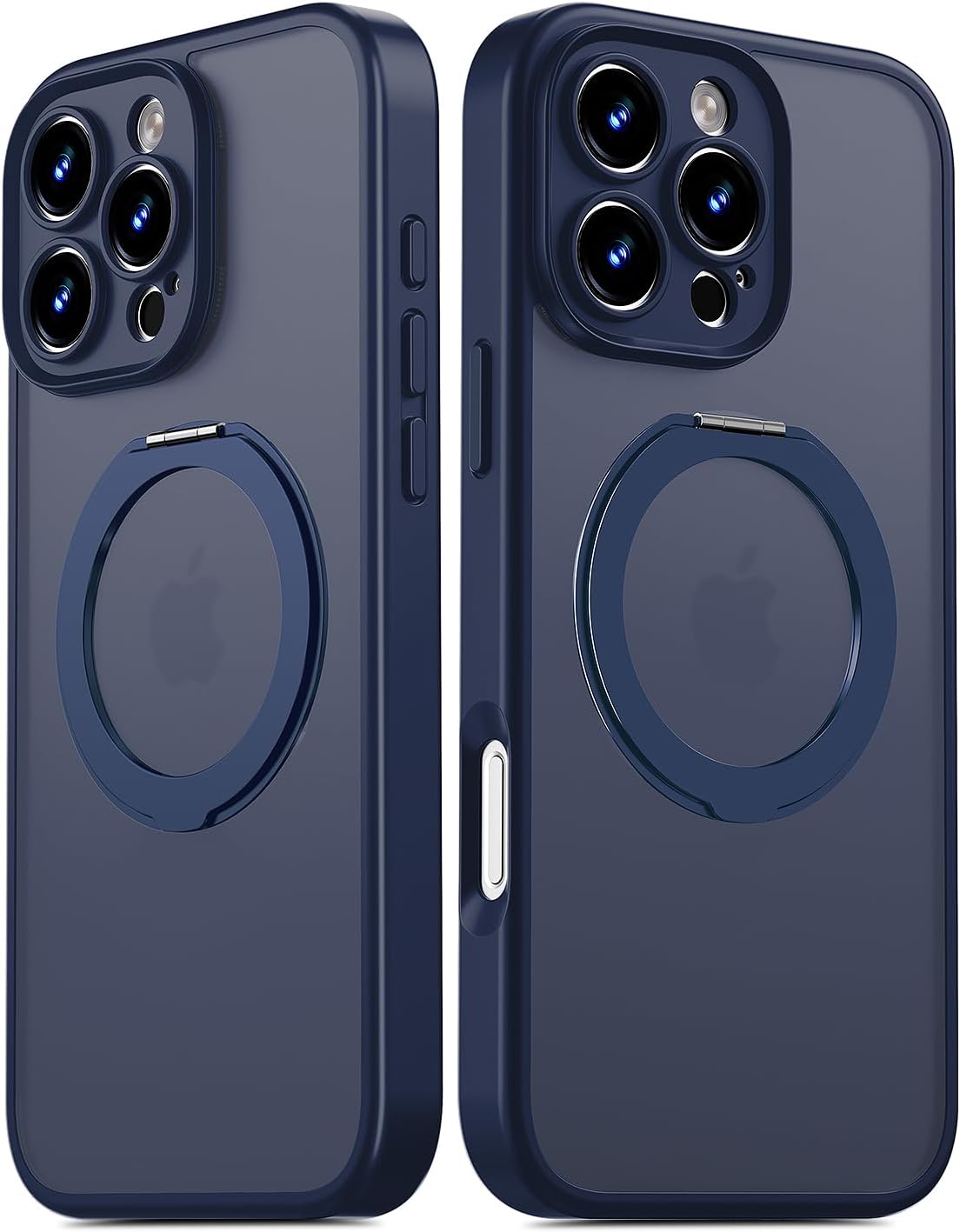 for iPhone 16 Pro Max Case Upgraded 360° Spin Magnetic Stand, Compatible with Magsafe, Military Protection, Full Camera Protection, Translucent Matte Phone Case for iPhone 16 Pro Max, Blue