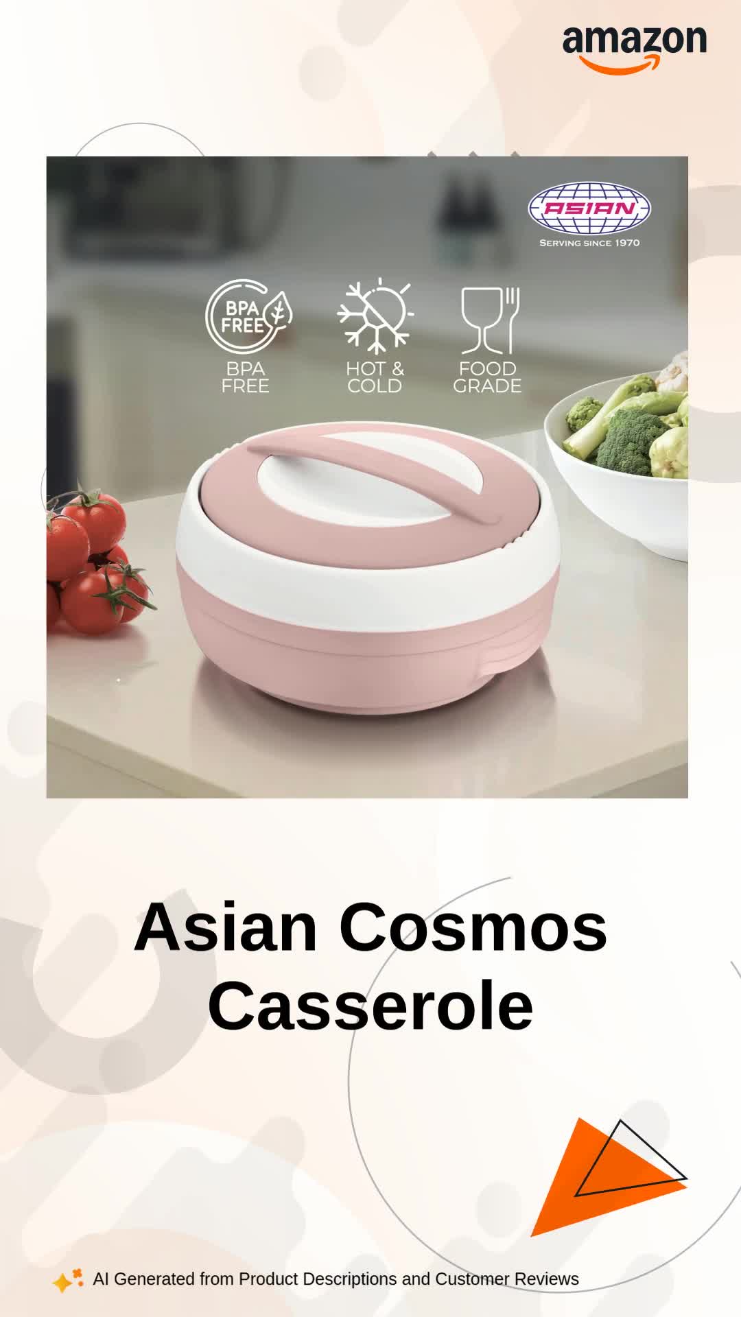 Buy Asian Plastowares Cosmos Casserole 1500ml | Premium Insulated