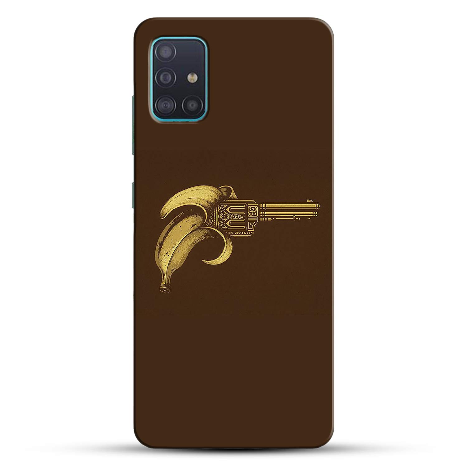 COLORflow Samsung A51 Back Cover Funky Banana Gun Art Yellow Brown