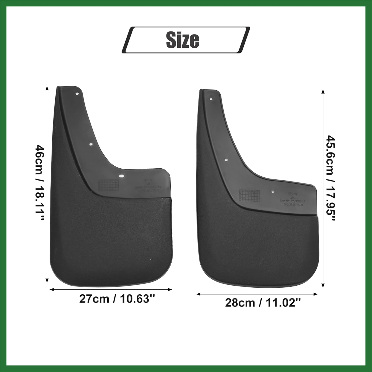 Motoforti Mud Flaps Splash Guard No-Drill Mudguards Wheels Protection Set Fit for GMC Sierra 1500 with Hardware - Pack of 16 Black Long-lasting