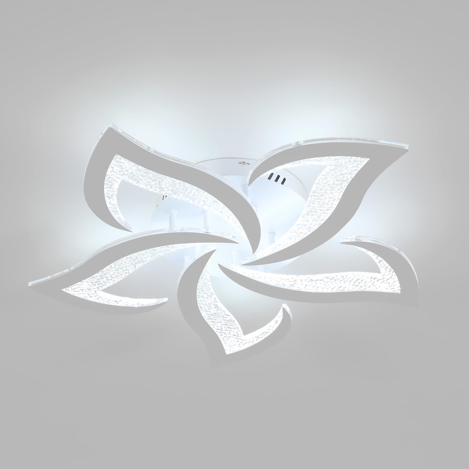 Plafoniera LED Soffitto 60W, 6500K Bianco Freddo | Lampadario LED Moderna Creativa A Forma di Petalo in Acrilico per Soggiorno Camera da Letto Sala da Pranzo Ufficio, 60CM