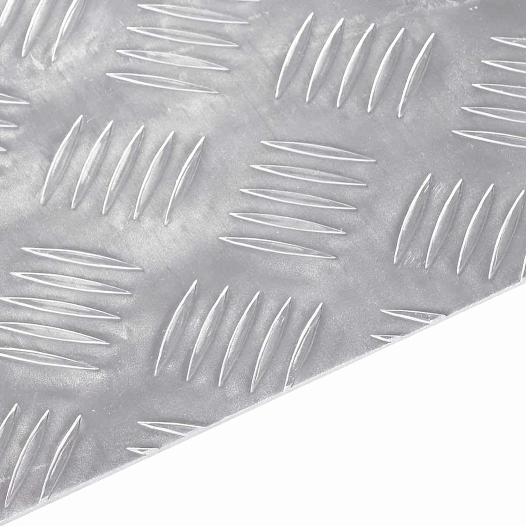 Set di 4 gradini per scale in alluminio, colore argento, 100 x 25 cm, design in lamiera striata, per interni ed esterni, sicurezza, antiscivolo, protezione durevole