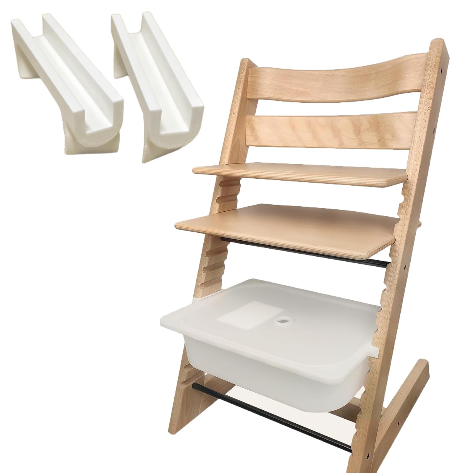 Adattatore Adatto per Stokke TrippTrapp compatibile con Ikea Trofast Scatola di Plastica, Soluzione Organizer Salvaspazio, Fissaggio per Seggiolone (Usare con coperchio)