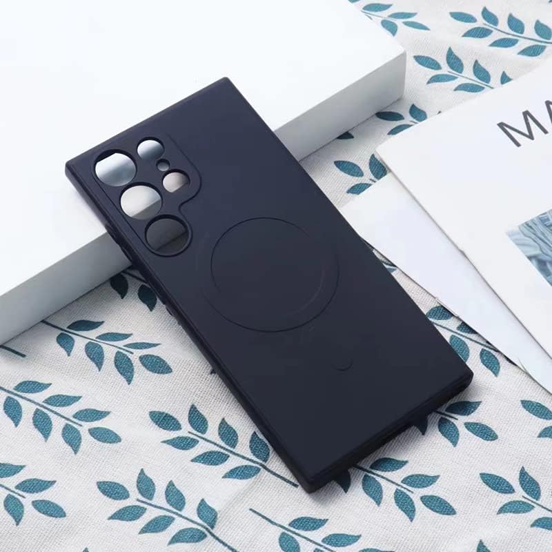 Miniatura 3 de Funda magnética para Galaxy S22 Ultra compatible con Magsafe silicona líquida delgada de TPU a prueba de golpes, funda protectora de lente de cámara