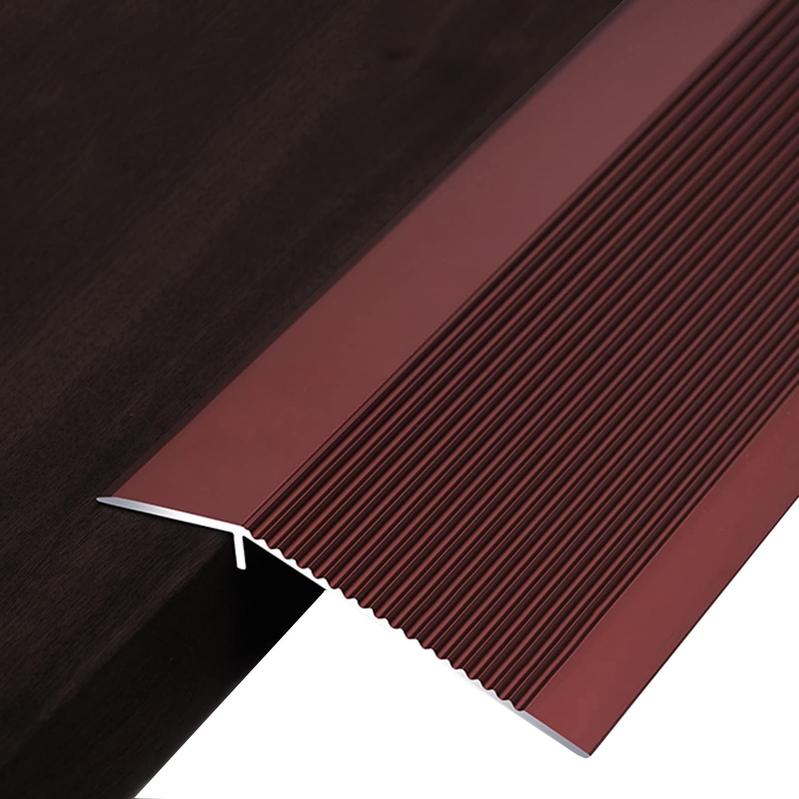 Floor Transition Strips, Multicolor Aluminum Alloy Door Threshold Transition Strip for Uneven Floor(Red)