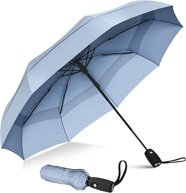 Repel Umbrella Windproof Travel Umbrella - Compact, Light, Automatic, Strong and Portable - Wind Resistant, Small Folding Backpack Umbrella for Rain - Men and Women