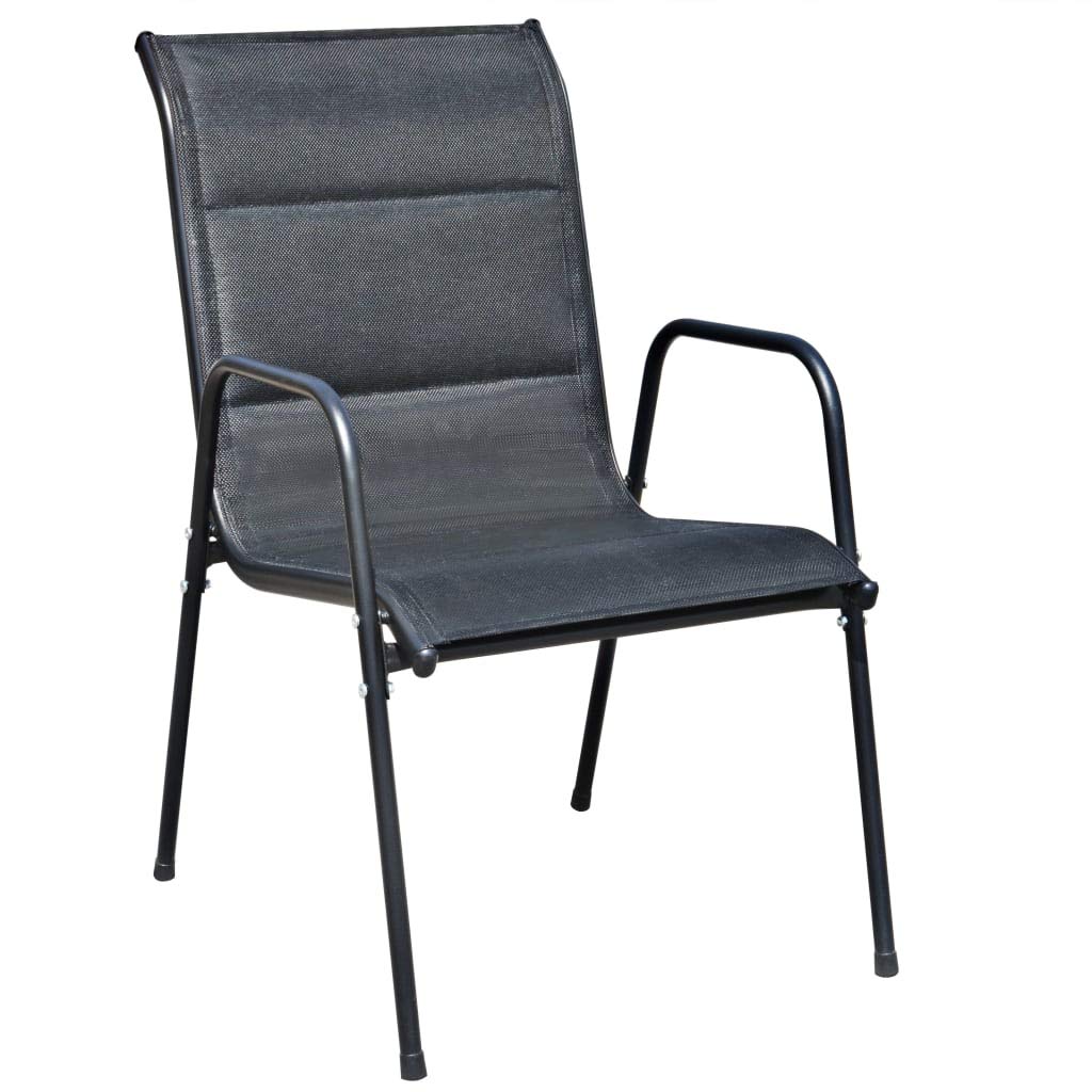 Set di Mobili da Giardino da 5 Pezzi in Acciaio, per Mangiare All'aperto, con Cuscini in Tessuto e Tavolo in Vetro Ondulato Temperato, per Giardino, Terrazza e Sala da Pranzo,