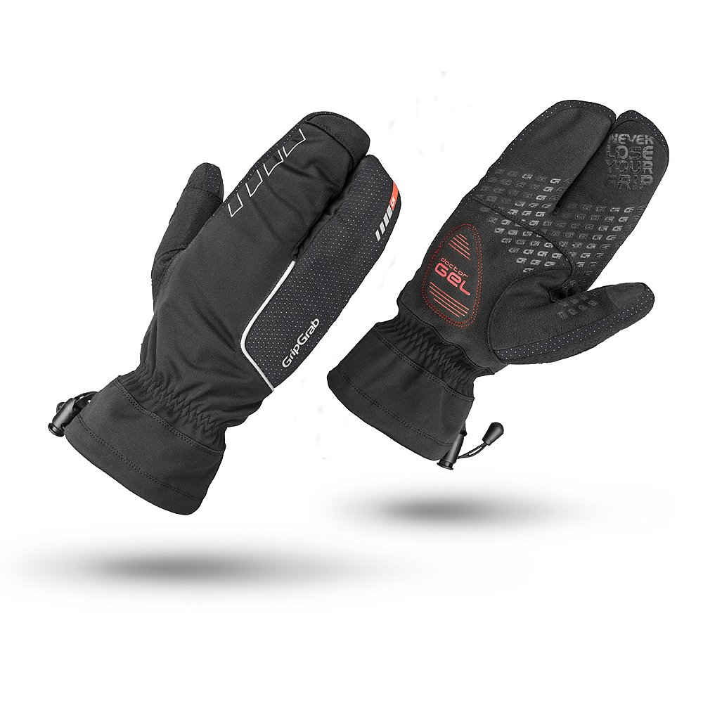 gripgrab nordic windproof deep winter lobster handschuhe schwarz Warm Cycling Gloves Gel Padded 3 Finger Cycling Gloves Fashion Größe:S/M (51 – 56 cm) comantel Kleva Latex Handschuhe schwarz