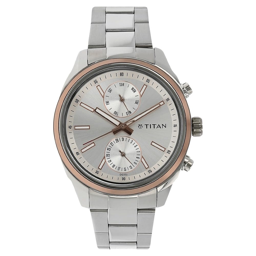 titan Workwear Quartz Multifunction Silver Dial Silver Stainless Steel Strap Watch for Men - NT1733KM02-picture-16
