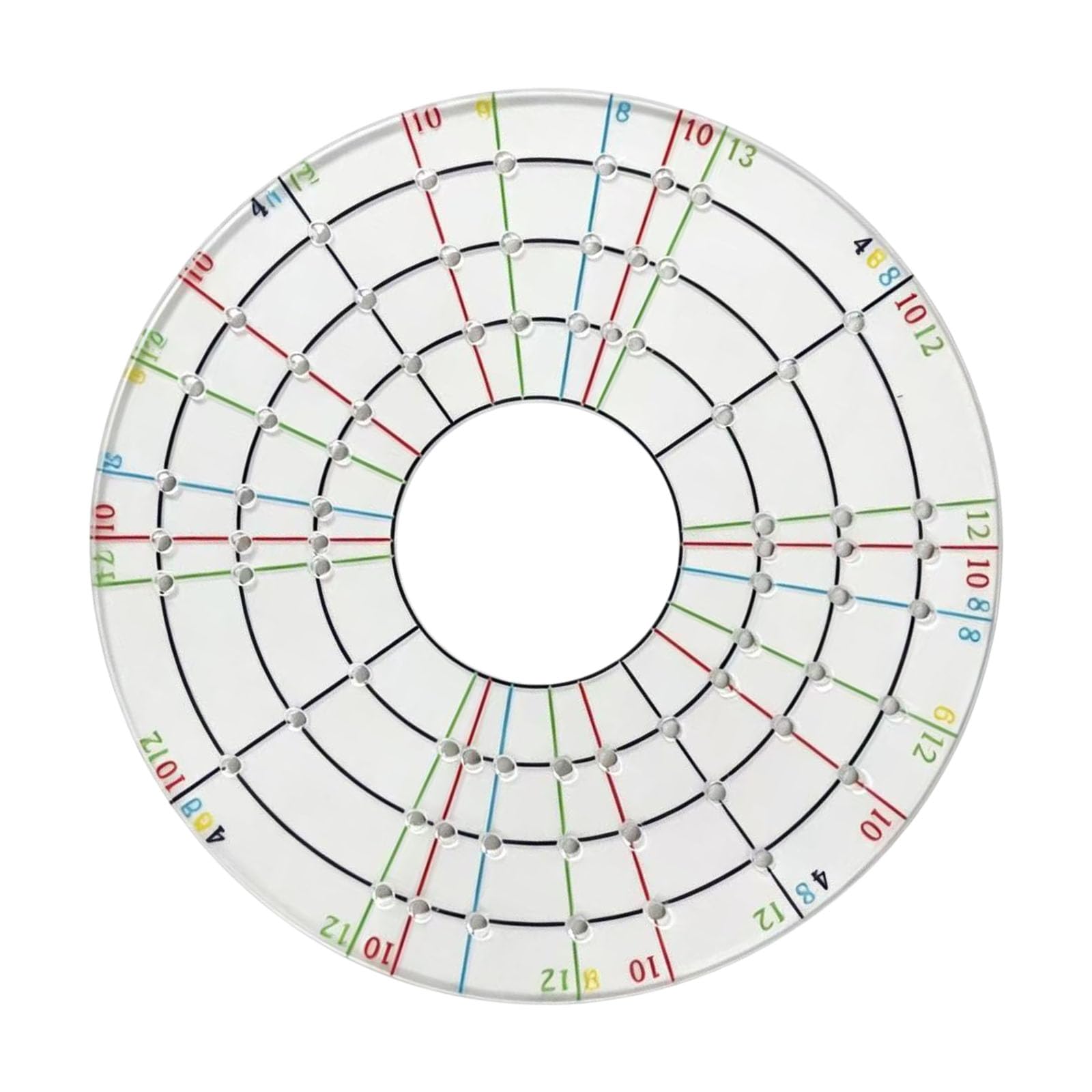Round Drafting Guide Tool 12cm Acrylic Disc with Center Hole, Printed Guide Lines, and Visible Radial References for Pottery Artists and Craft Users Pottery Round Layout Template Acrylic Drafting Disc