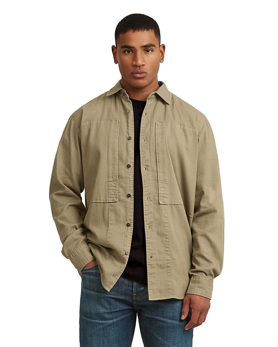G-Star Herren Panelled Pkt Regular Shirt Ls Shirt (1er Pack)