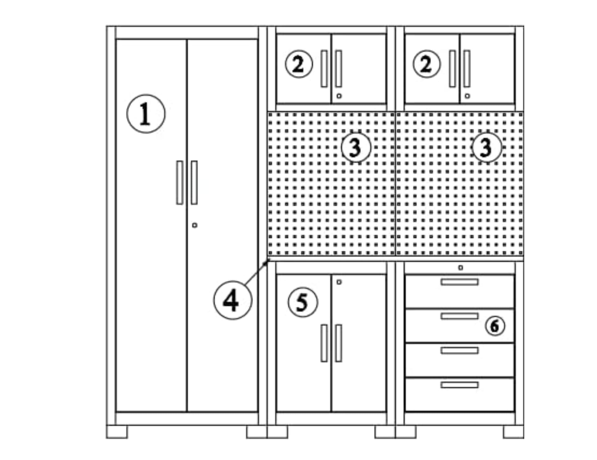 VITO - Armoires modulaires Meubles d'atelier Garage L1.95m HT 2.00m 8 Eléments Modulables Gris Anthracite Pré-montés