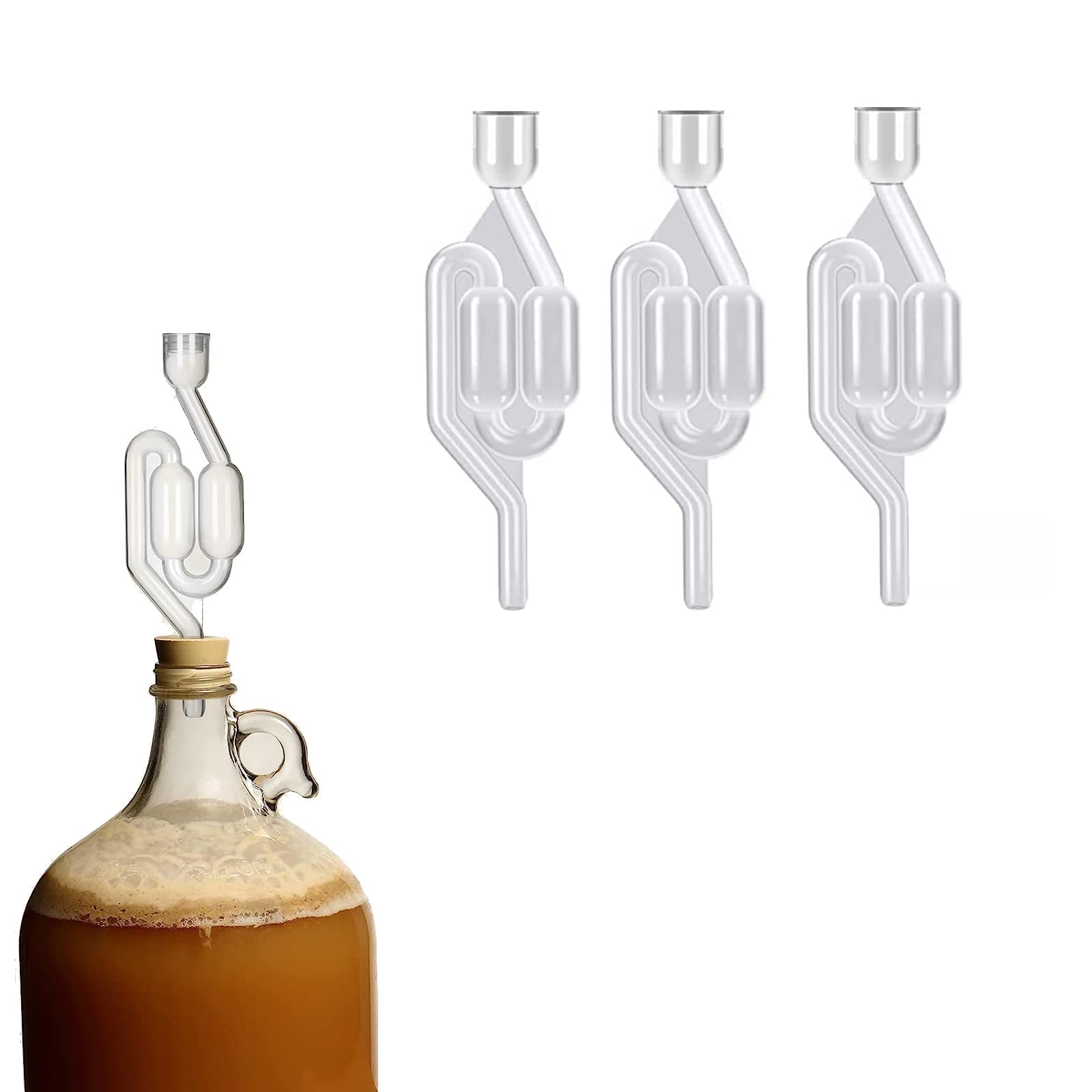 KASTWAVE 3 Pack S-Shape Airlock for Home DIY Fermentation - for Beer, Wine, and Kombucha Making