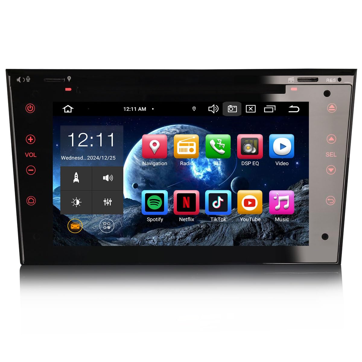 Erisin 7 Zoll 8-Kern 4GB RAM 64GB ROM Android 14 Autoradio mit GPS Navi für Opel Antara Astra H Corsa C/D Meriva Signum Zafira Combo ​Holden Bluetooth CarPlay Android Auto WiFi DAB+ CD USB DSP RDS