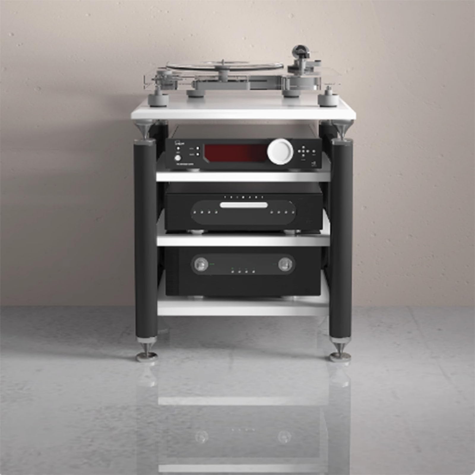 Ixtregzjkm E Hifi Amplifier Cabinet, Cd Rack, Av Media Stand, Open Storag Audio Rack, Media Storag Cabinet With Silent Foot Pads, Audio-Visual Rack With Adjustabl Shelves, Suitabl For Hom, Theater, Offic
