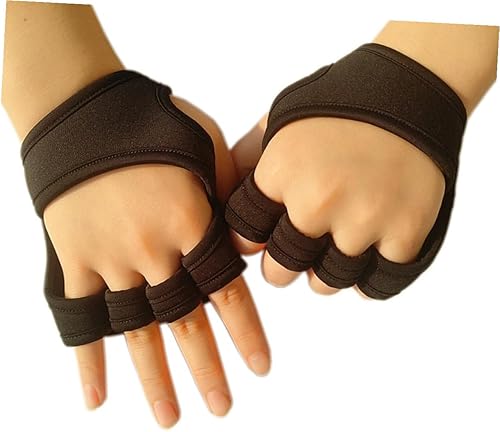Miniatura 2 de STOBAZA Guantes de gimnasio de silicona antideslizantes con correa para la muñeca para hombres y mujeres, guantes acolchados para levantamiento de
