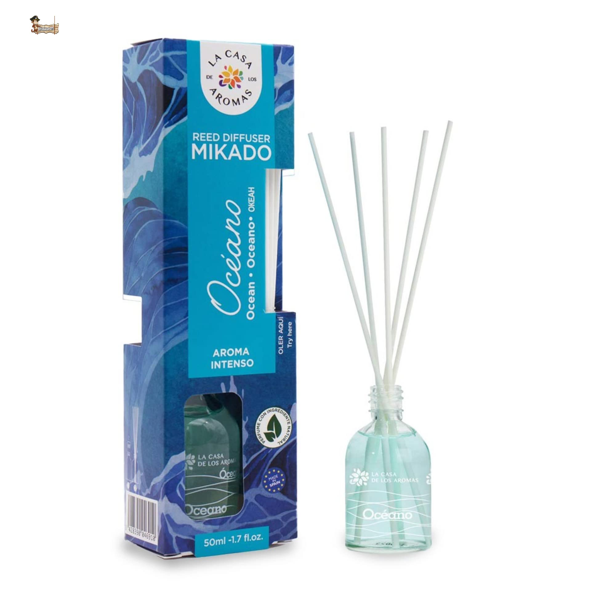 BricoLoco.com. Mikado 50ml aroma oceano, più comodo e sicuro delle candele. Deodorante per casa, casa, camera. Agrumi, eucalipto (5)