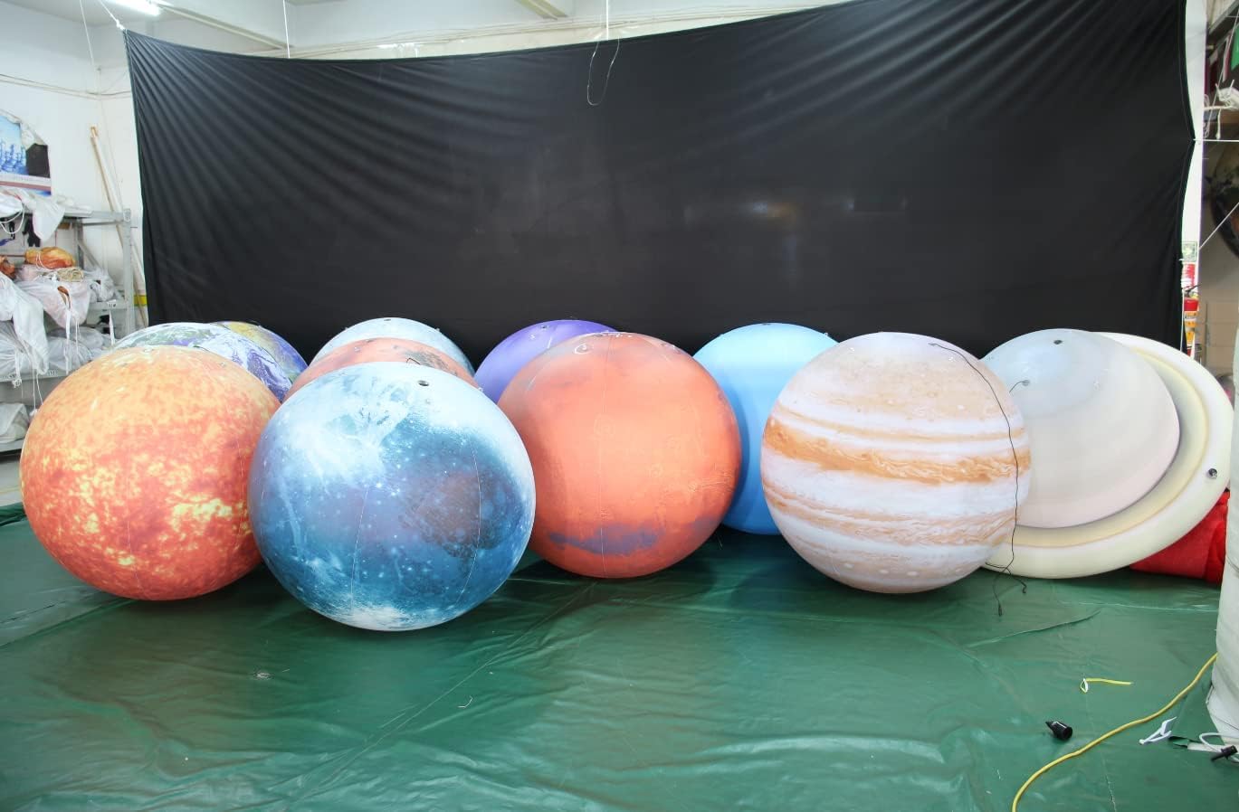 Juego inflable del sistema solar de planetas espaciales, 8 planetas + Plutón + sol y luna, 11 piezas, astronomía para educación, galaxia, espacio, decoración de fiesta temática