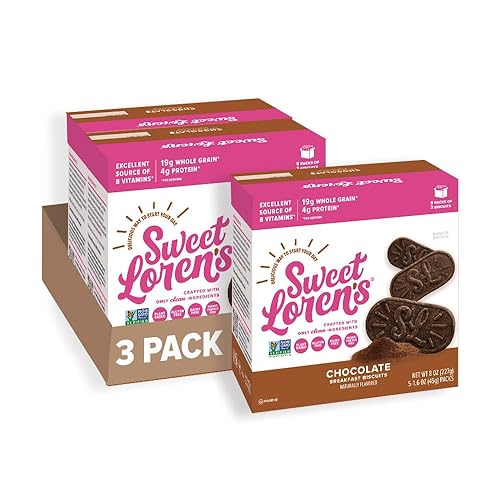Miniatura 1 de Sweet Loren's Galletas de desayuno  Chocolate  Sin gluten, sin lácteos, bocadillos sin nueces  Paquete de 3 cajas (15 porciones totales, 1.6 onzas